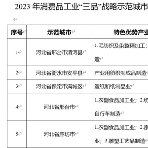 河北五城入選“三品”戰(zhàn)略示范城市，勞動保護(hù)用品產(chǎn)業(yè)迎來發(fā)展新機(jī)遇